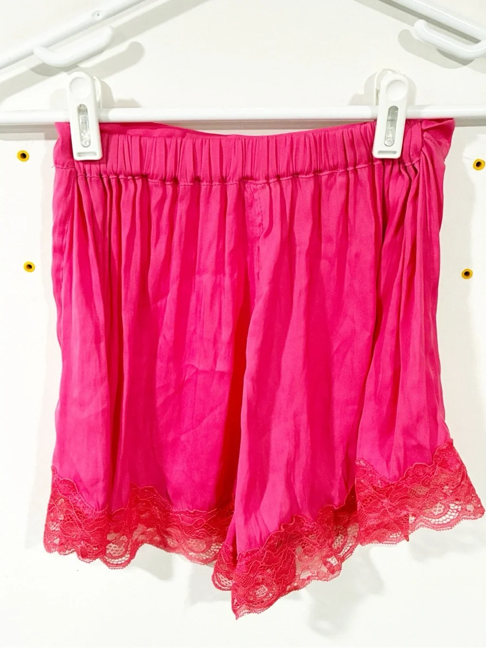 Free People So Fine Satin Lace Trim Shorts Pink Size XS